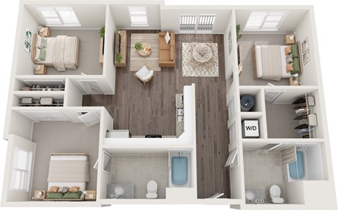 C1 Floor Plan at Century Bridges, Roanoke, 24016